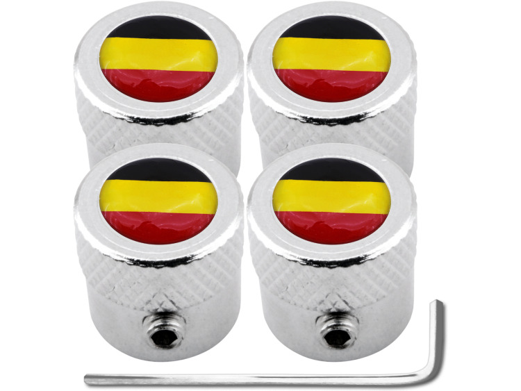 4 Belgium flag "striated" antitheft valve caps