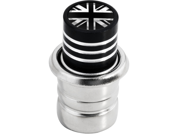 Cigarette lighter British flag Great Britain UK black & chrome