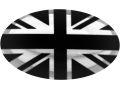 Rivet-Covers for Licence Plate British flag Great Britain UK (silver) black & chrome