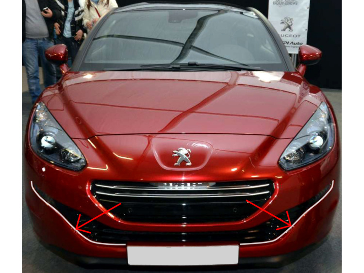Lower radiator grill chrome trim Peugeot RCZ 12-15 facelift