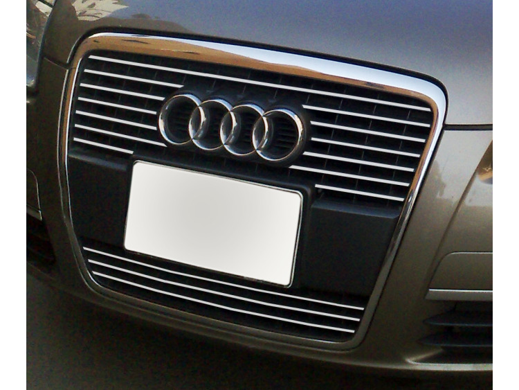 Radiator grill chrome trim compatible with Audi A6 S&eacute;rie 3 Avant 05-08 & Audi A6 S&eacute;rie 3 Berline 05-08 v2