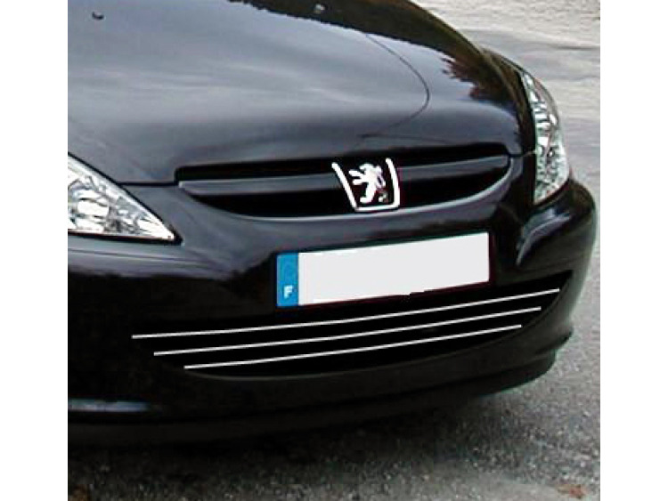 Radiator grill chrome trim compatible with Peugeot 307 01-05 Peugeot 307 CC 01-05 Peugeot 307 SW 01-