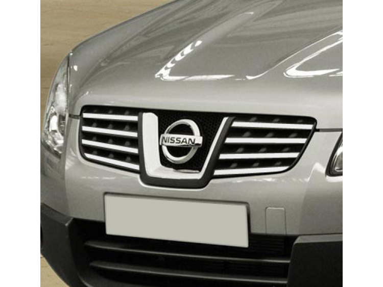 Upper radiator grill chrome trim Nissan Qashqai +2 08-10 Qashqai +2 phase 2 10-14/+2 phase 3/07-10/p
