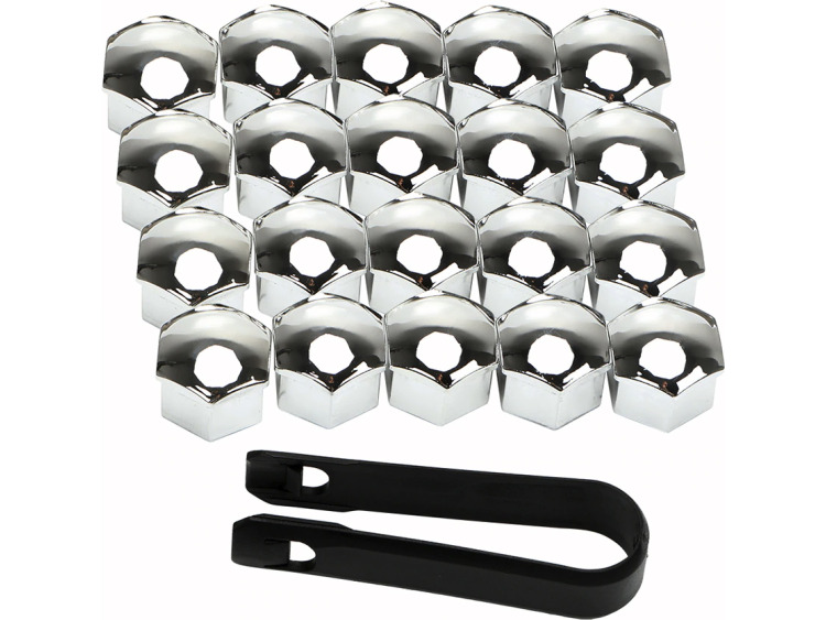 Wheel bolt caps 17mm chrome